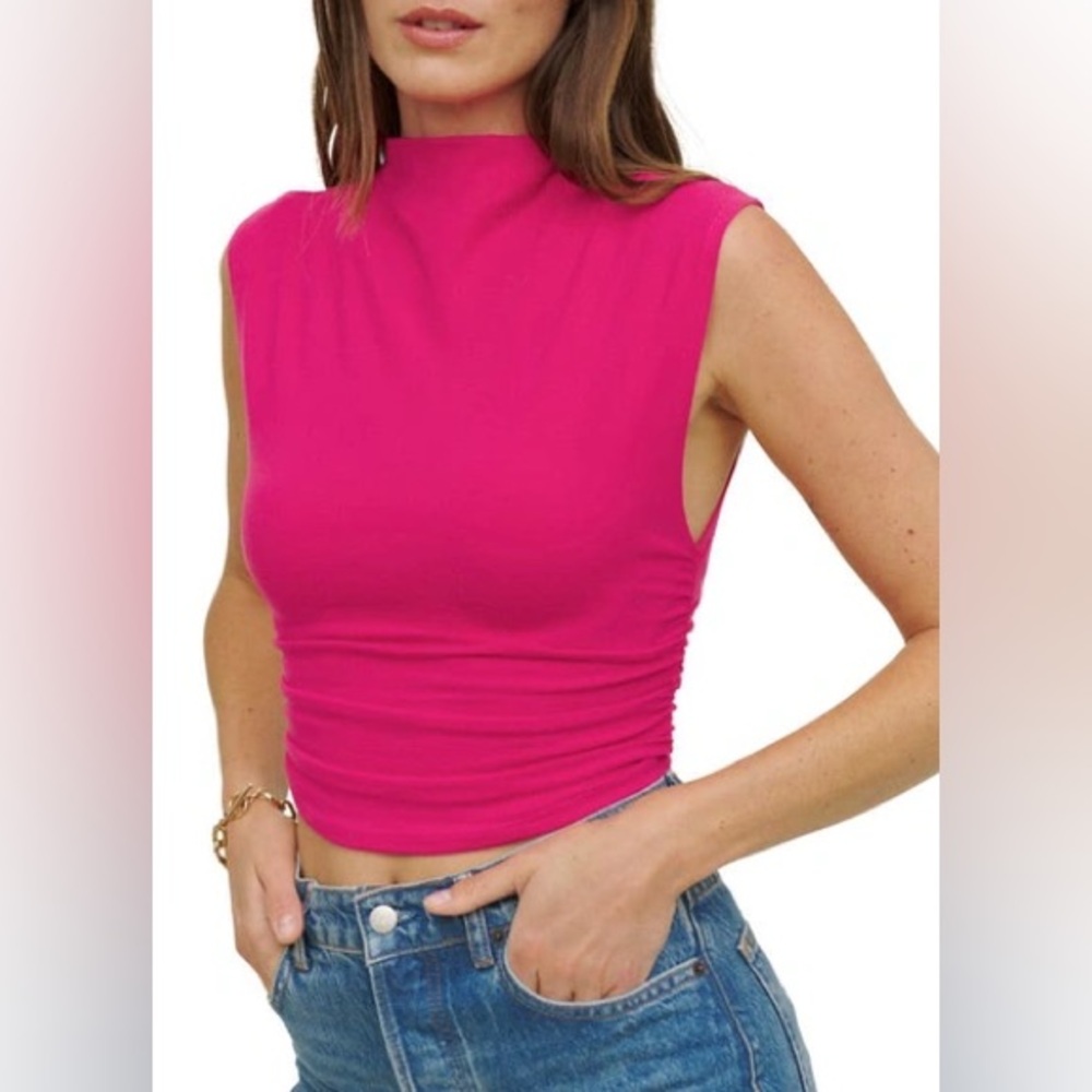 Reformation Lindy Knit Top in Corvette